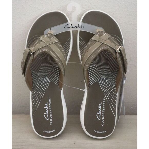 Clarks 26126459 Women's Sz 7M Taupe Breeze Sea Cloudstepper Sandals - Picture 1 of 6
